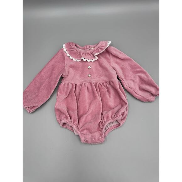 Ted Baker Other - Ted Baker Girls Pink One Piece Romper Long Sleeve Size 12‎ Months 12M